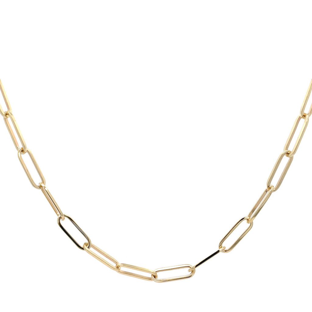 9ct Yellow Gold Paperclip Chain 45cm