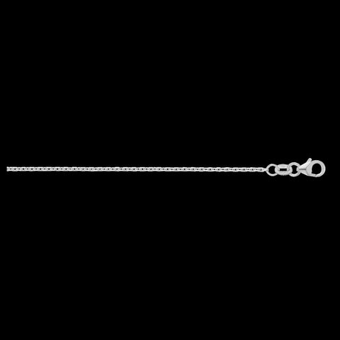 9ct White Gold Diamond Cut Oblong Trace Chain