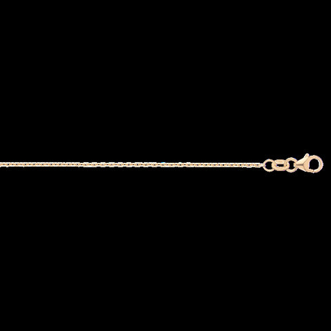 9ct Yellow Gold Diamond Cut Oblong Trace Chain