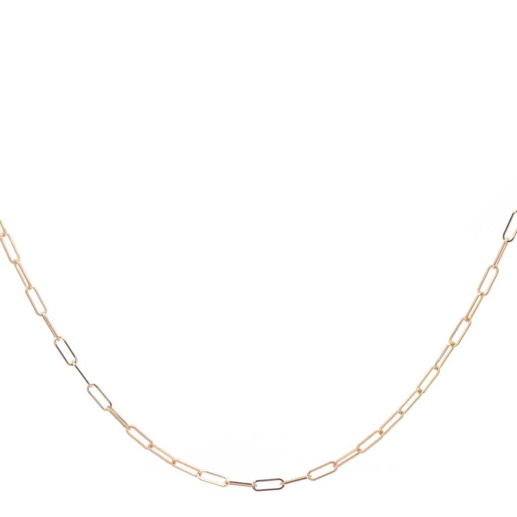 9ct Yellow Gold 50cm Paper Clip Link Chain