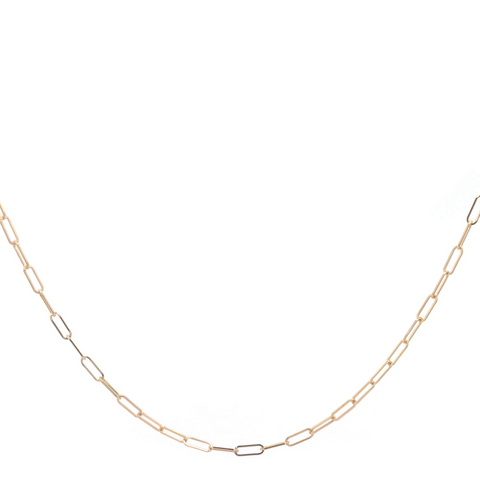 9ct Yellow Gold 50cm Paper Clip Link Chain