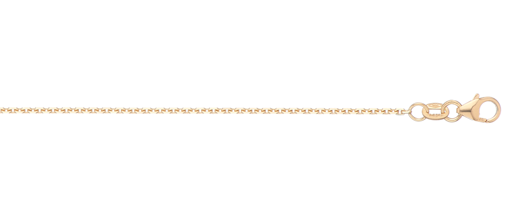 9ct Yellow Gold 50cm Diamond Cut Trace Chain + Extender