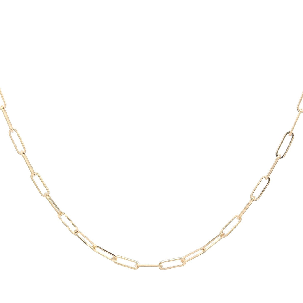 9ct Yellow Gold 45cm Paper Clip Link Chain