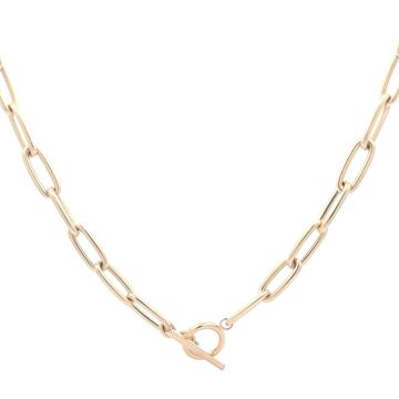 9ct Yellow Gold 50cm Large Open Link T-bar Fob Necklet