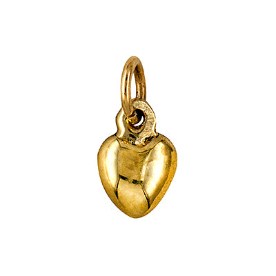 9ct yellow gold tiny heart charm