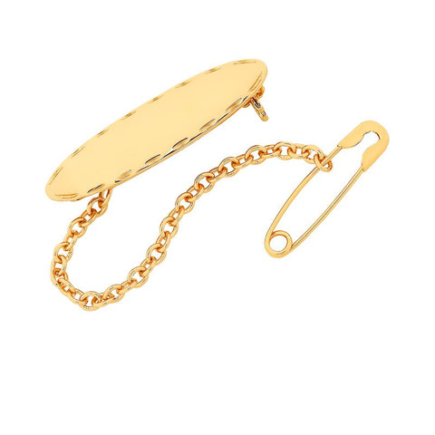 9ct Yellow Gold Oval Brooch