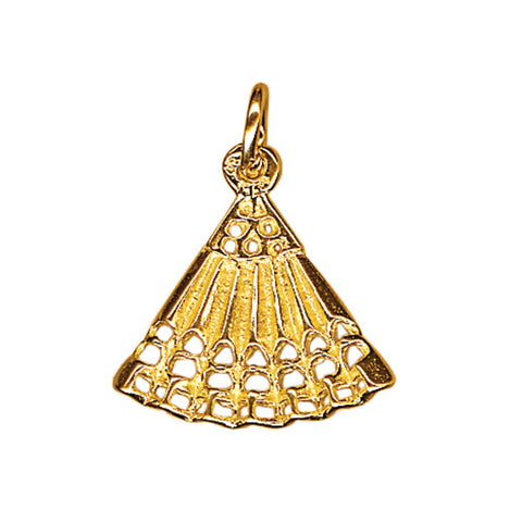 9ct yellow gold fan charm