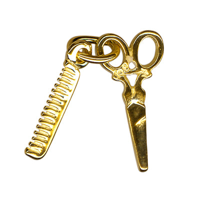 9ct Yellow Gold Comb And Scissors Charm