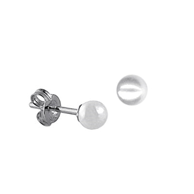 Sterling Silver Fresh Water Cultured Pearl Stud Earrings 4mm