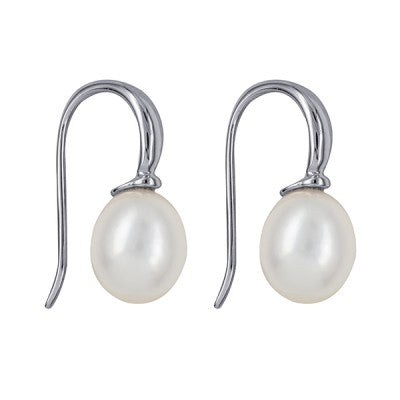 Sterling Silver Freshwater Cultured Pearl On Hooks