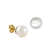 9ct Yellow Gold 8mm Fresh Water Cultured Pearl Stud Earrings
