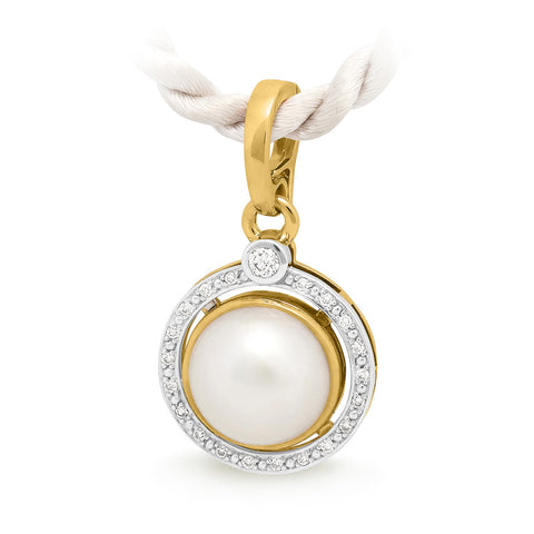 9Ct Yellow Gold Diamond And Mabe Pearl Enhancer