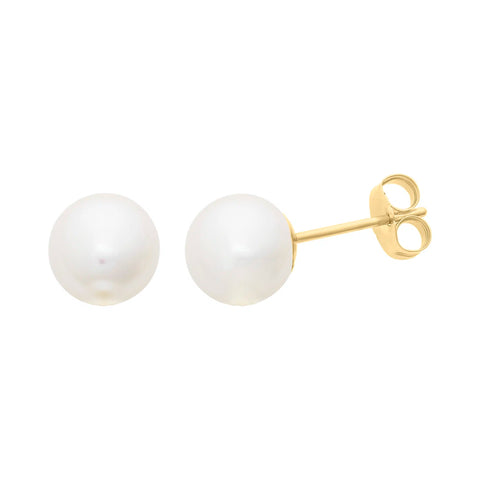 9ct Yellow Gold Freshwater Stud Earrings