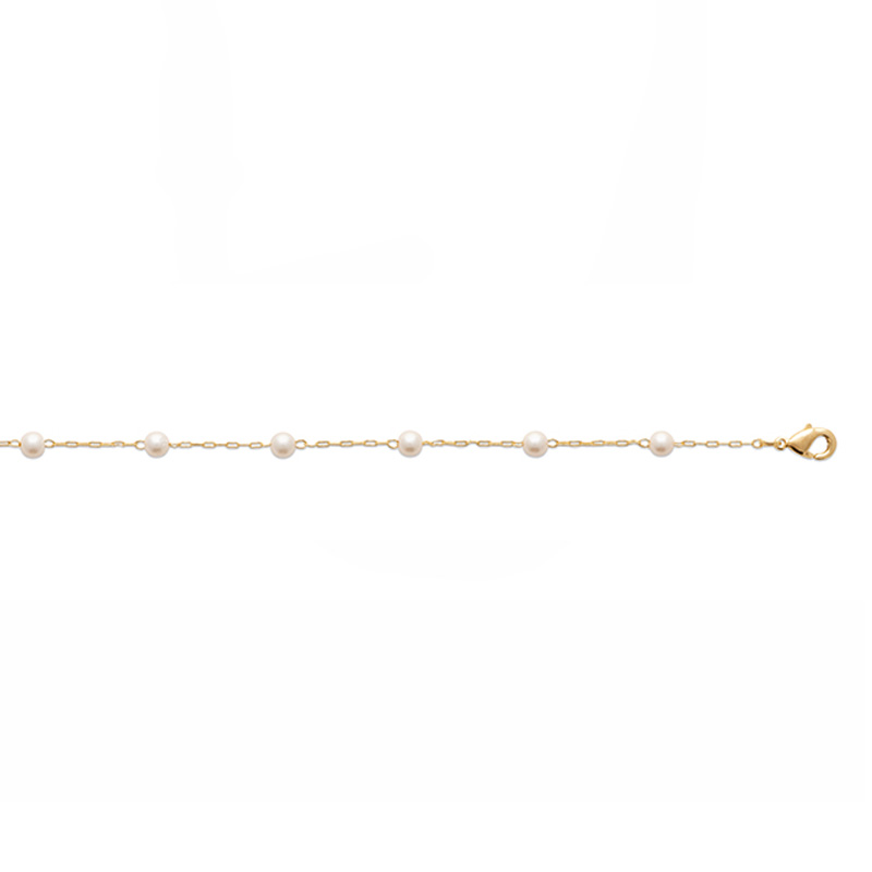 18ct Yellow Gold Plated Synthetic Pearl Bracelet