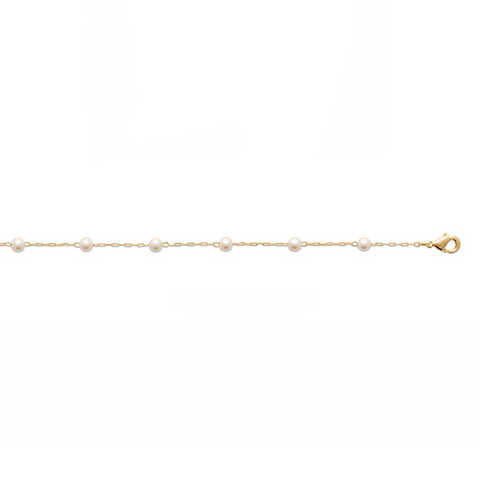 18ct Yellow Gold Plated Synthetic Pearl Bracelet