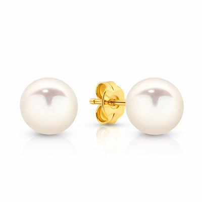 9ct Yellow Gold 7-7.5mm Freshwater Pearl Stud Earrings