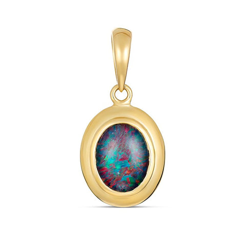 9ct Yellow Gold Triplet Opal Pendant