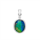 Sterling Silver 'Matilda' Opal and CZ Pendant