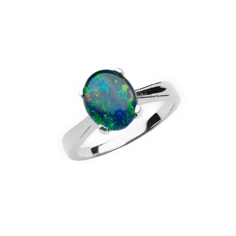 Sterling Silver Iris" Triplet Opal Ring