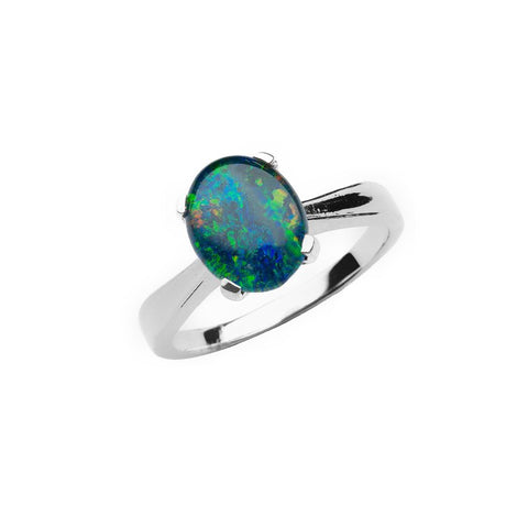 Sterling Silver Iris" Triplet Opal Ring