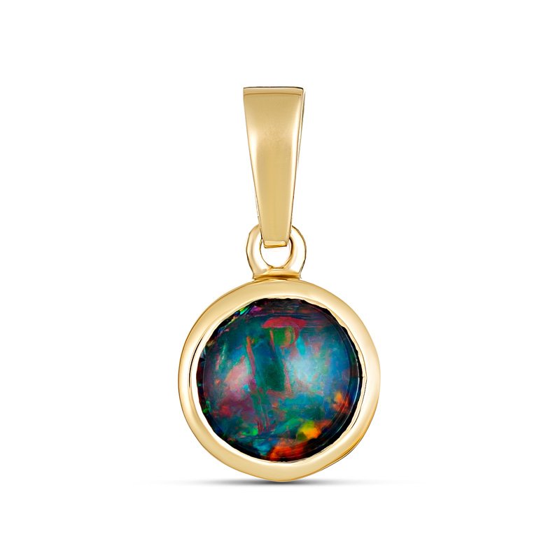 9ct Yellow Gold Firegem Australian Triplet Opal Pendant