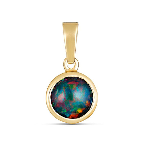 9ct Yellow Gold Firegem Australian Triplet Opal Pendant