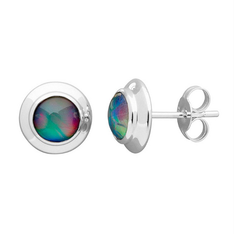 Sterling Silver 'Amity' Triplet Opal Stud Earrings