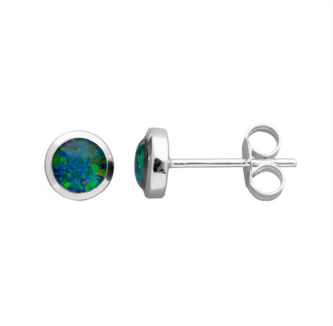 Sterling Silver 'Anastasia' Triplet Opal Stud Earrings