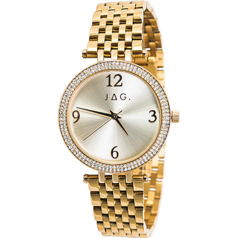 Ladies JAG Watch Champagne Dial With Gold Plated Bracelet