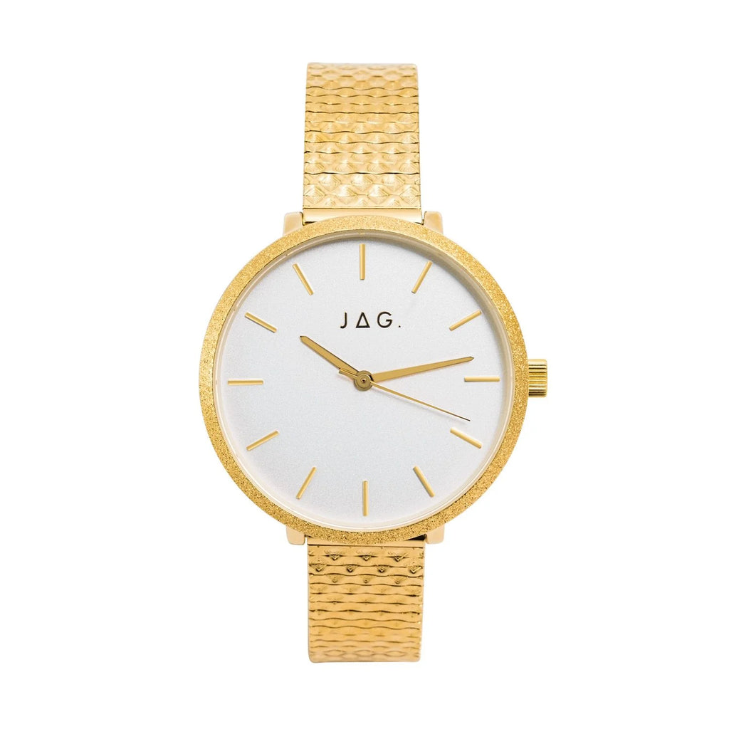 Ladies JAG Watch White Dial With Gold Plated Bracelet