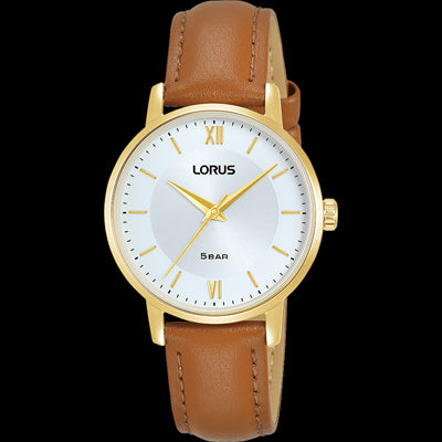 Lorus Ladies Gold Plated Watch With Leather Strap