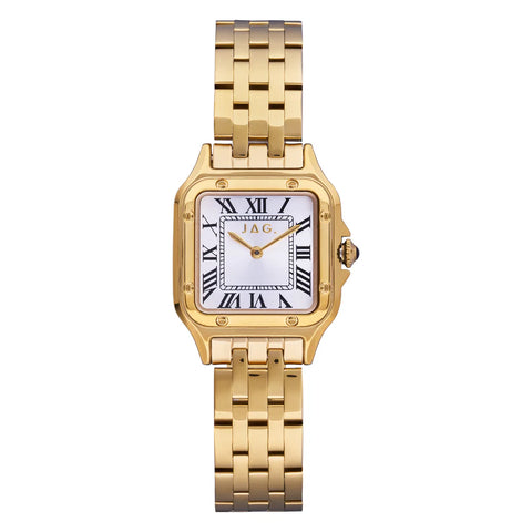 Jag Ladies "Riana" Gold Plated Watch Wirh Square Dial