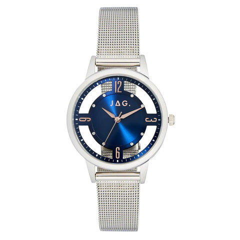JAG Ladies "Como" Watch With Blue And Clear Dial With Stainless Steel Case