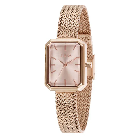 JAG Ladies "Balmain" Watch With Rose Dial And Rose Gold Plated Case