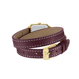 Gracieuse Mini Watch Double Leather, Wine, Gold Colour