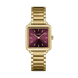 La Tetragone Wine Gold Stones/Gold Link Watch