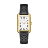 Belisenna Gold/Black Quilted Leather Watch