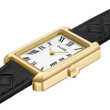 Belisenna Gold/Black Quilted Leather Watch