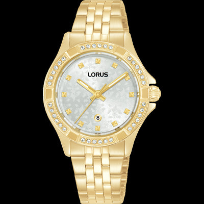 Lorus Ladies Gold Plated Stone Set Dress Watch