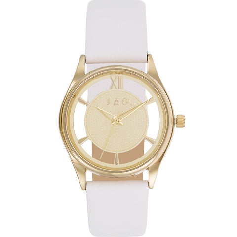 Jag Ladies Croydon Gold Plated Clear Dial Watch