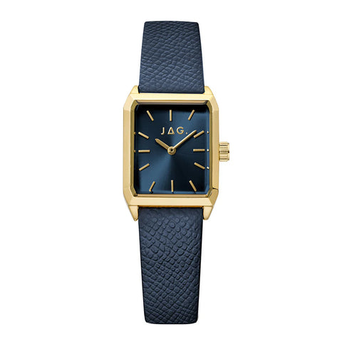 JAG Ladies Sorrento Gold Plated Fashion Watch With Navy Blue Strap