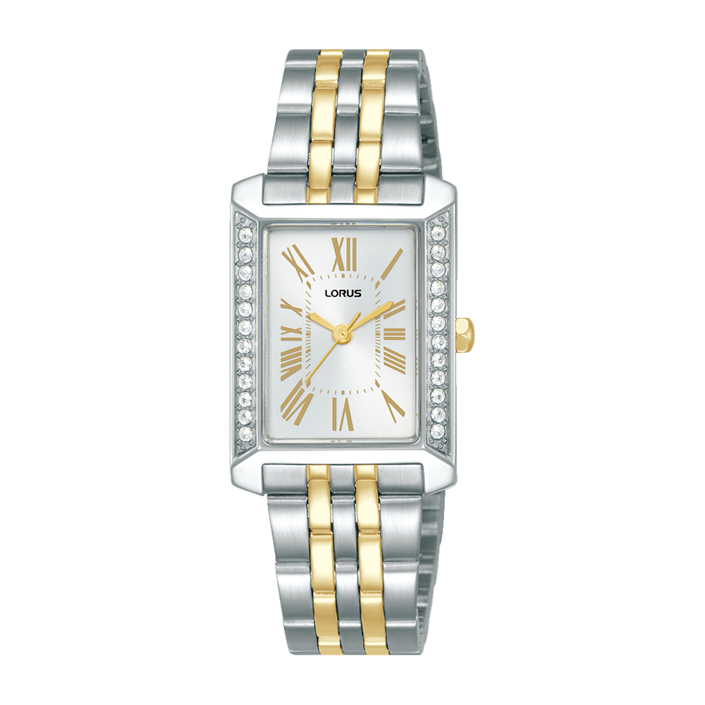 Lorus Ladies 2Tone Crystal Set Dress Watch