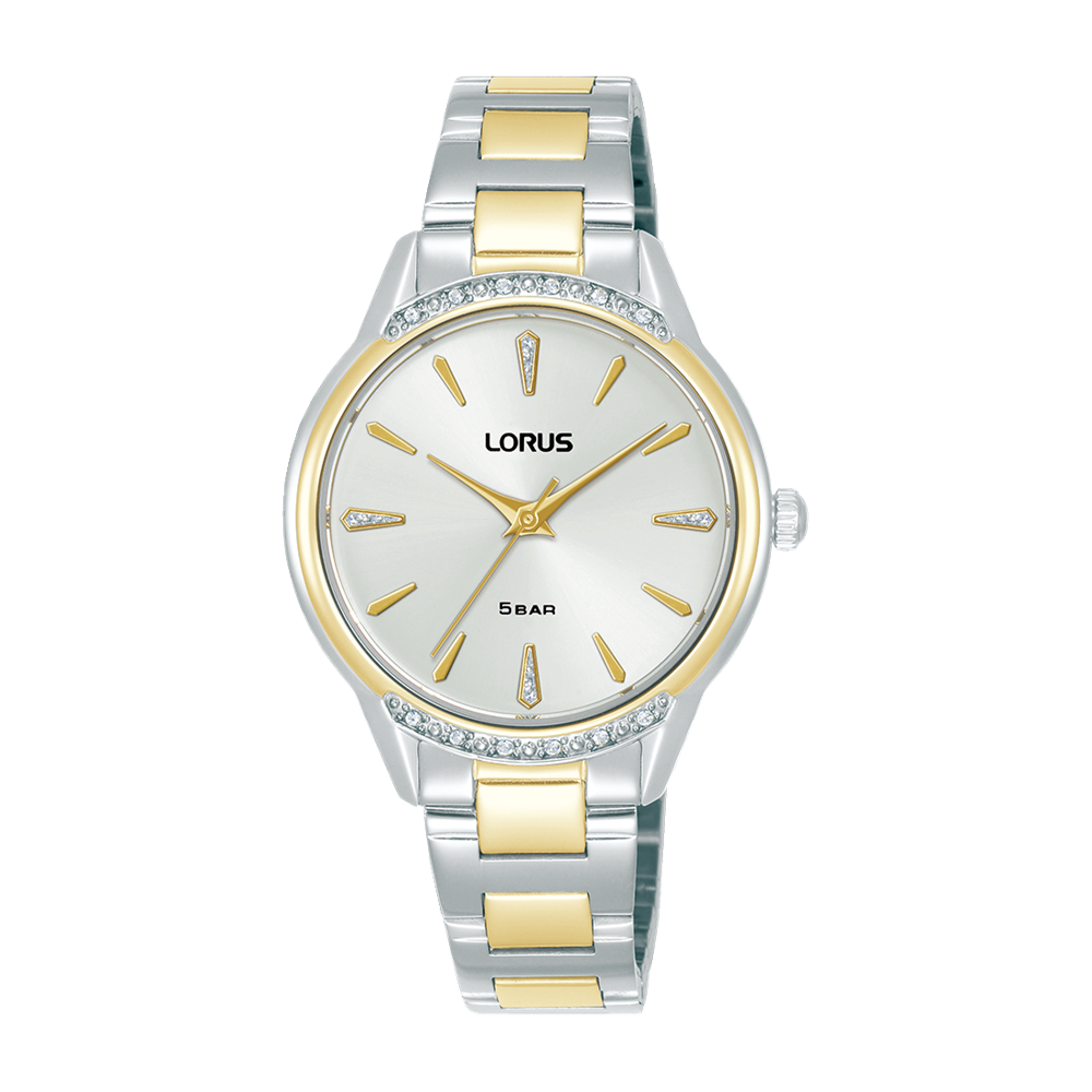 Lorus Ladies 2Tone Crystal Set Dress Watch