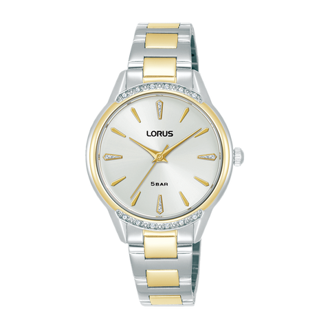 Lorus Ladies 2Tone Crystal Set Dress Watch