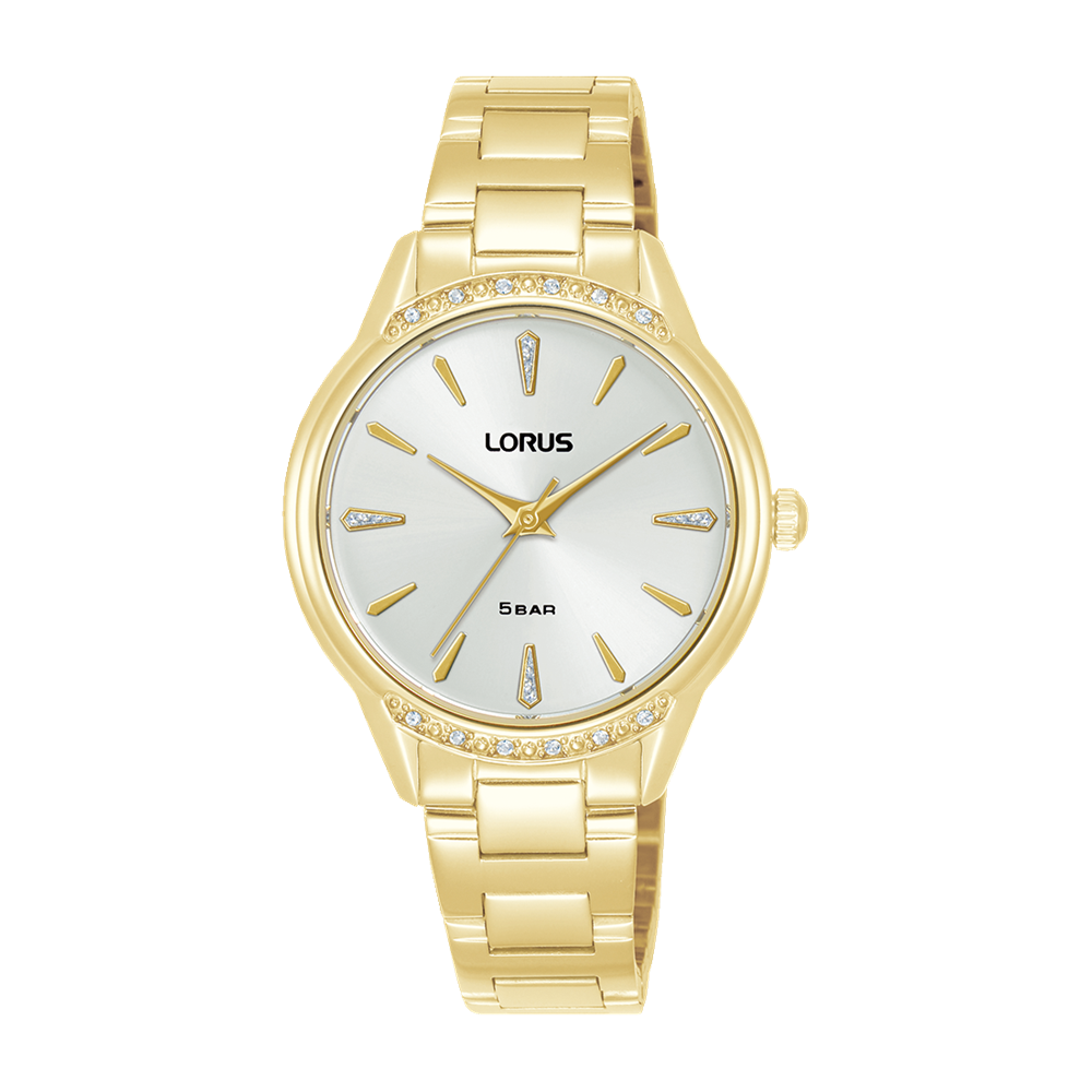 Lorus Ladies Gold-Plated Crystal Set Dress Watch