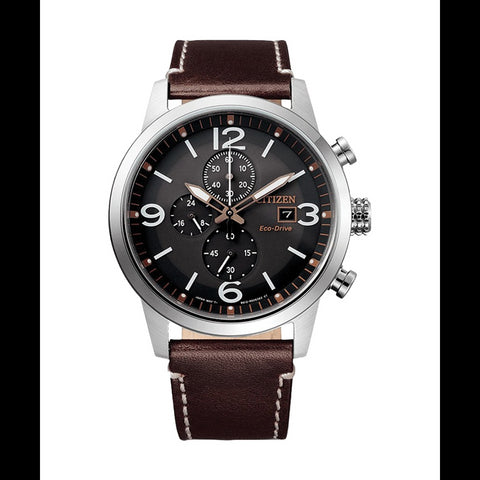 Citizen Gents Brown Leather Eco-Drive Watch