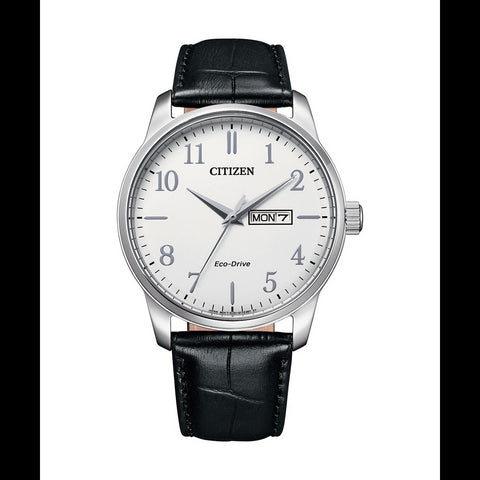 Citizen Eco-Drive Gents Black Leather