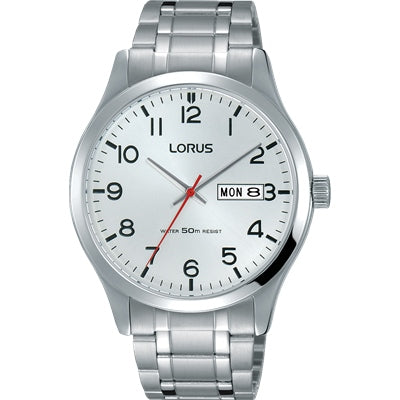 Mens Lorus Silver Dial With Stainless Steel Bracelet