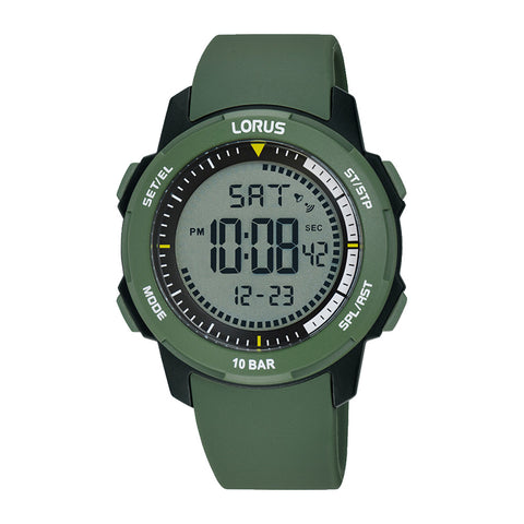 Mens Lorus Green Digital Watch