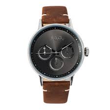 Jag Norwood Mens Chrono Watch With Suede Strap